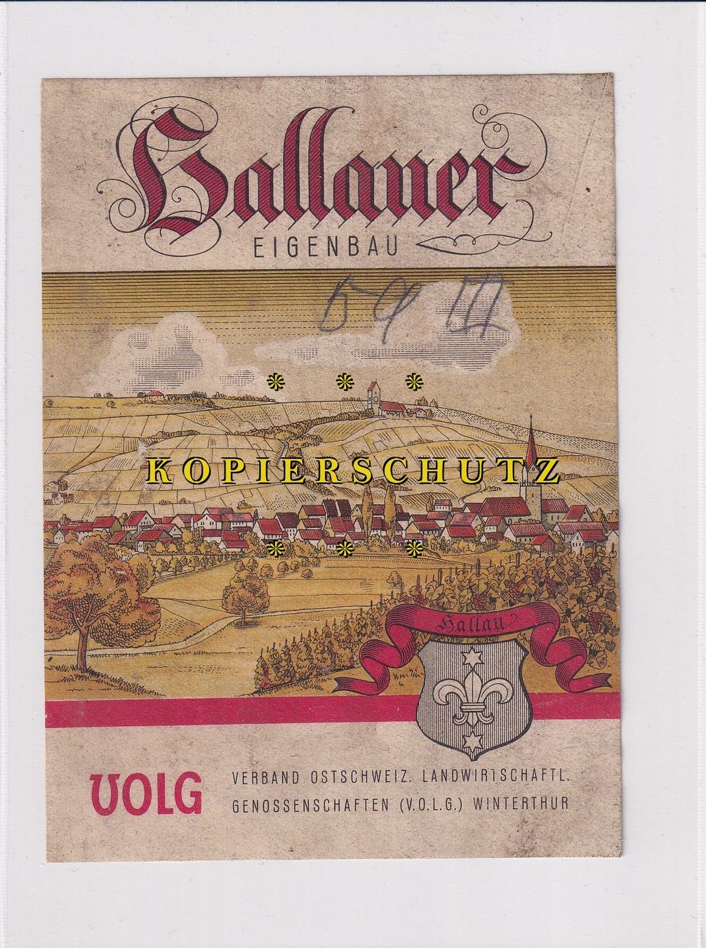 Carta: Etikette für Wein - Hallauer Eigenbau /bd – Usato da Hombrechtikon venduto da Rudolf07