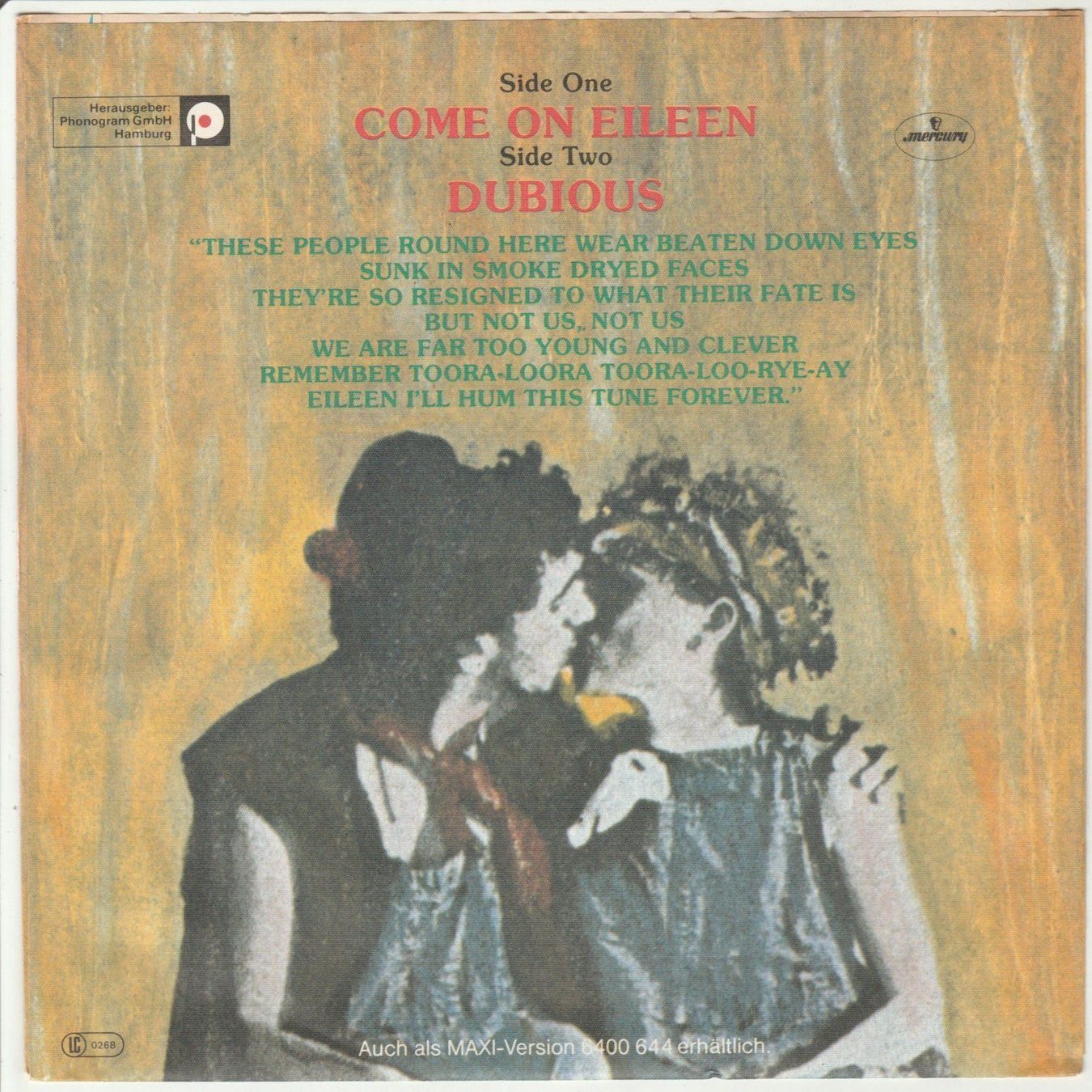 Dischi in vinile: Dexys Midnight Runners - Come on Eileen 7" Vinyl 1982 – Usato da Tübach venduto da JamesStone 1