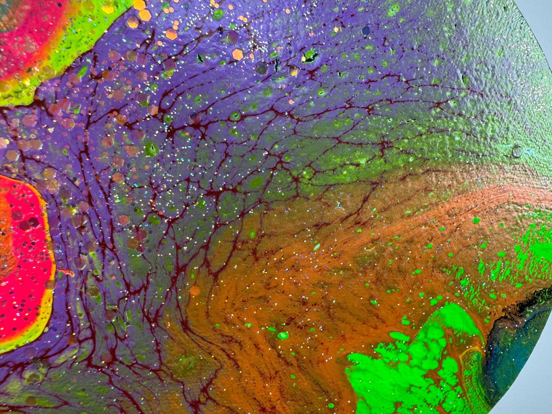 Dipinti: Acryl-Flüssigmalerei, kreisförmig – Usato da Schlieren venduto da MayaSheng1983 1