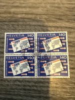 Schweiz Helvetia Briefmarke 140, EMS, 1989, Viererblock