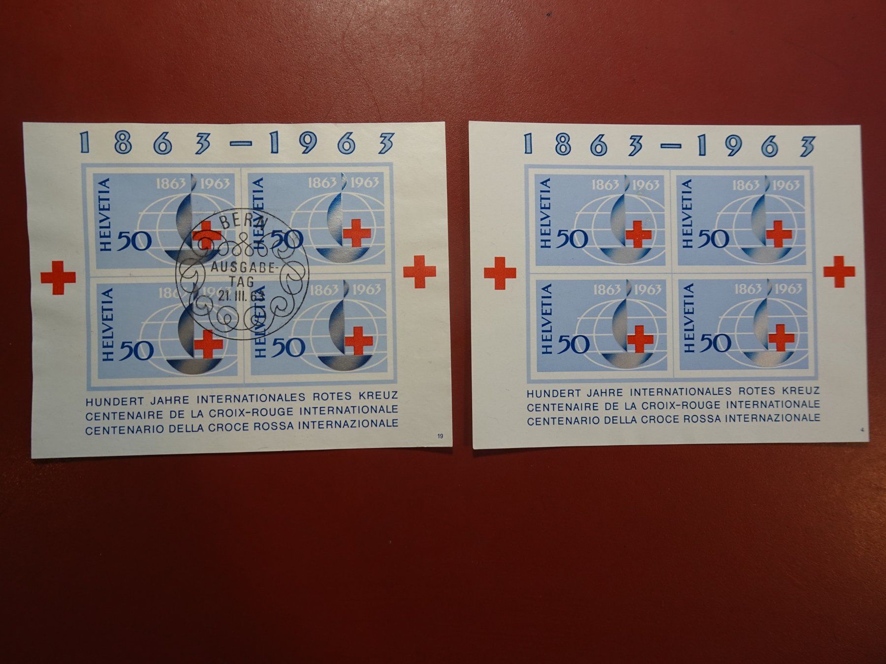 Tutti i francobolli: 1963, 2 BLOCKS, POSTFRISCH + AUSGABETAG – Usato da Eschenbach SG venduto da eDaisy