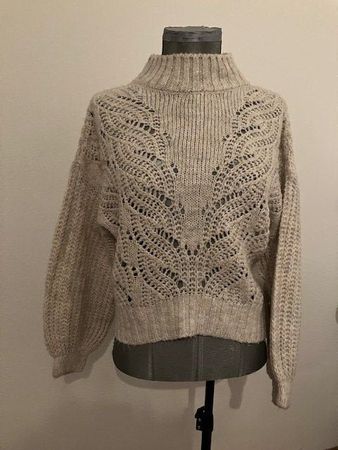 Pull d'hiver chaud et confortable, taille S, beige clair