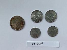 5 Münzen aus Italien 1954-1977