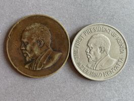 2 Kenia Munzen 10 Cents 1968 und 1 Shilling 1975 gebraucht
