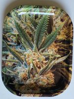 Hanfblüte  - Kleines Tablet Teller mit Sujet Hanf Blüte