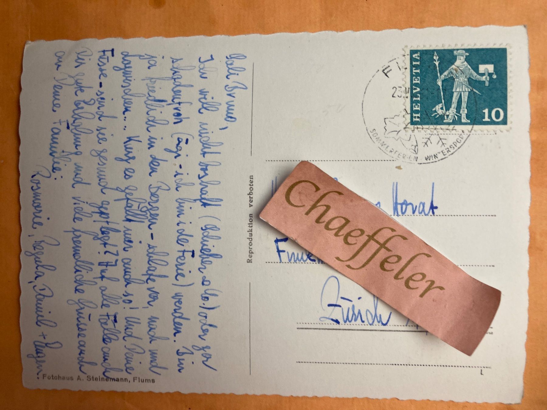 Cartoline postali: 1961 in den Flumserbergen – Usato da Zürich venduto da Chaeffeler 1