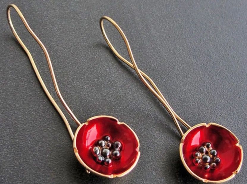 Ohrringe & -stecker: Ohrringe Mohnblumen / Nr155 – Neu (gemäss Beschreibung) aus Gams von Mariawicca