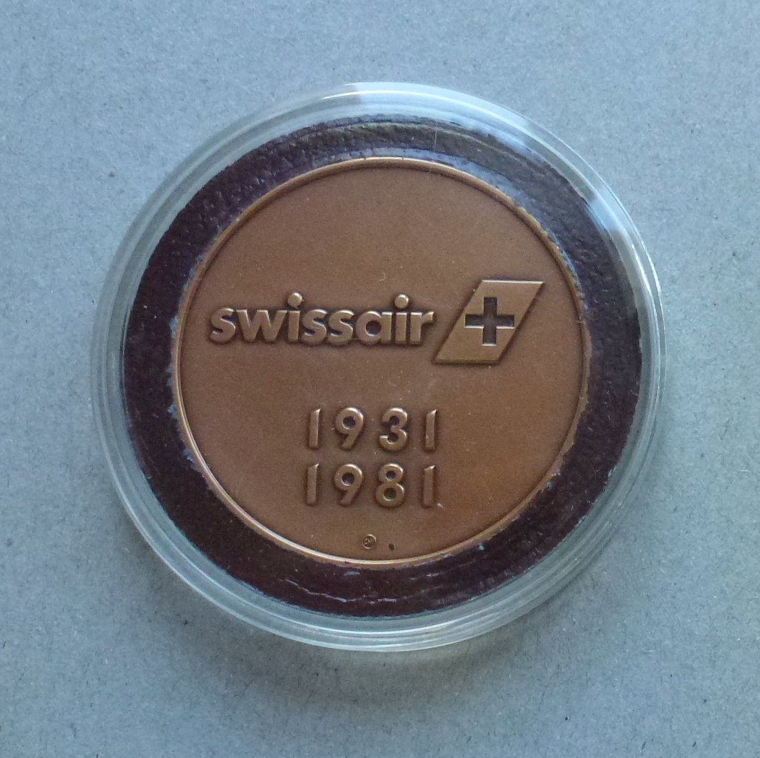 Medaglie: Bronze Medaille ++ Swissair 1931-1981 – Usato da Walkringen venduto da Casablanca777