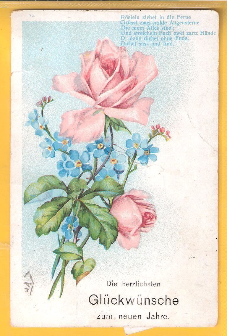 Cartoline postali: 3.1.1906 Balkenstempel THUN/Litho Blumen – Usato da Zürich venduto da Hagliweg 1