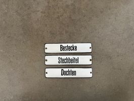 Alte Emailschilder Tante Emma