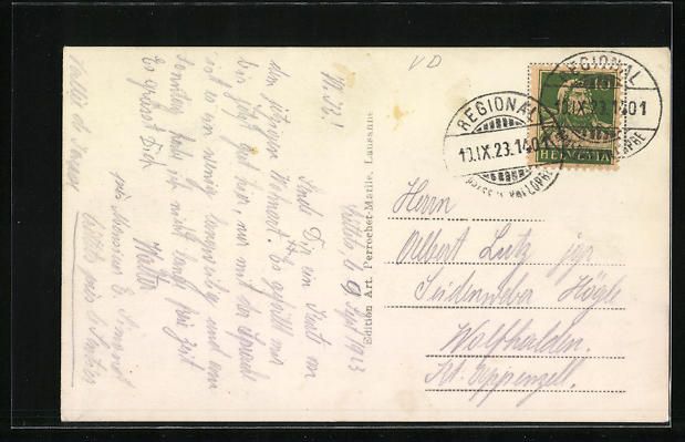 Cartoline postali: AK Le Sentier, Vue generale, 1923 – Usato da Berlin venduto da bartko-reher 1