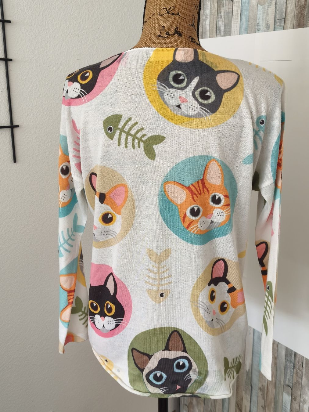 Pullover & Sweatshirts: Feinstrick-Pullover, Katzen-Muster von Sa'Sa – Neu (gemäss Beschreibung) aus KRIENS von Franzy_Blond10 2