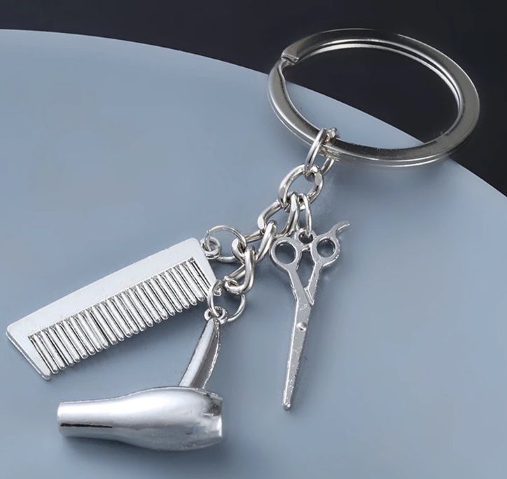 Friseur-Schlüsselanhänger Haartrockner – Edelstahl, 3 Cm, Geschenk Für Friseure, Kosmetologen & Absolventen
