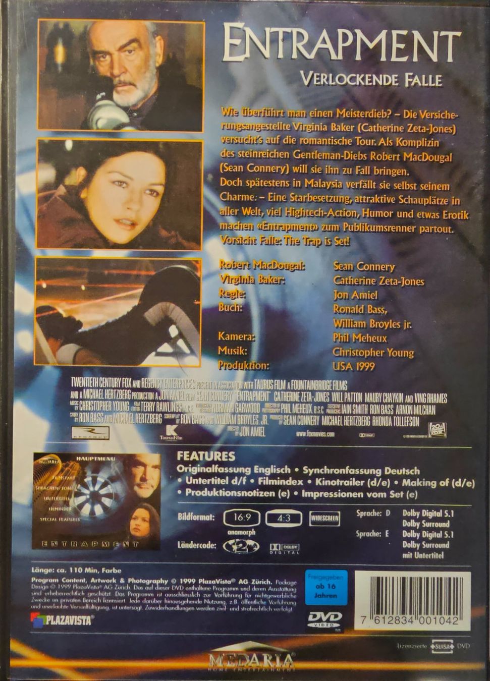 Tutti i DVDs: Entrapment - Verlockende Falle – Usato da Wahlen b. Laufen venduto da Cg10 1
