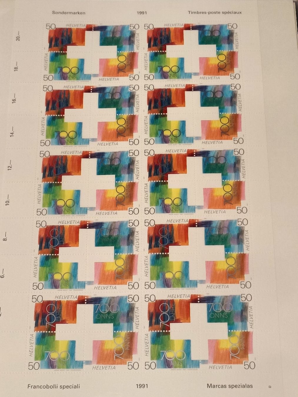 Alle Briefmarken: Frankaturware im Wert von 846.- alles Bogen Ware! – Gebraucht aus Brugg AG von Ente015 9