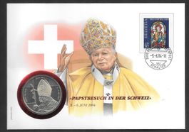 Münzbrief Papstbesuch in der Schweiz 5.-.6.6.2024