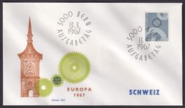 1967 EUROPA FDC im US-Format, illustriert und adresslos