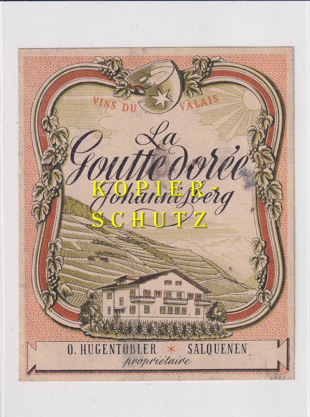 Carta: Etikette - Johannisberg "La Goutte dorée" /bd – Usato da Hombrechtikon venduto da Rudolf07
