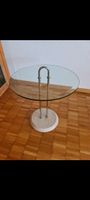 Glastisch Couchtisch  Caffeetisch Standfuss aus Travertin