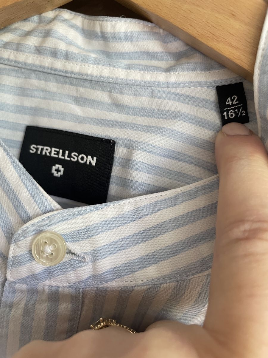 Strellson Camicie: Strellson Hemd Gr. 42, hellblau gestreift – Usato da Rorbas venduto da naama777
