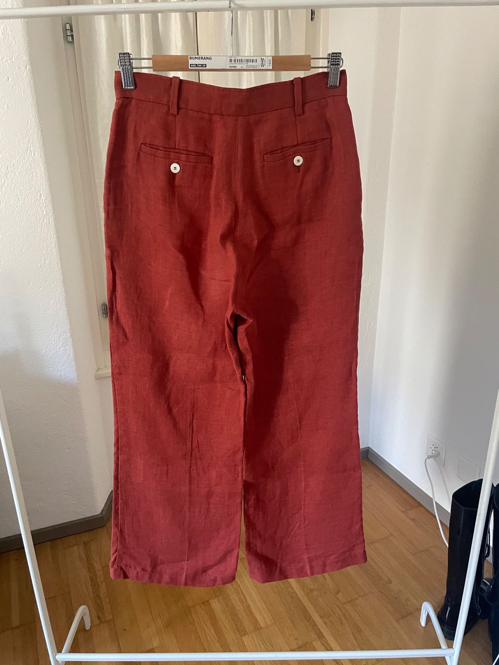 Max Mara Pantaloni: Max Mara Leinen Hose wideleg rostrot 36 – Usato da Clarens venduto da Lois86 1