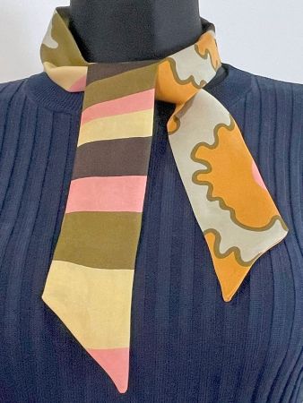 Twilly kleiner Schal 100% Seide handmade Silvia-K multicolor