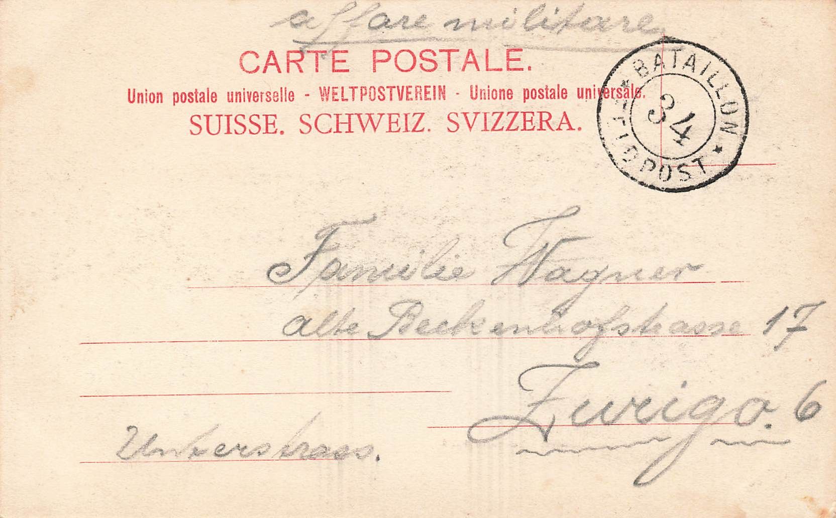 Cartoline postali: Giubiasco timbro feldpost Bellinzona – Usato da Biasca venduto da Blenio71 1
