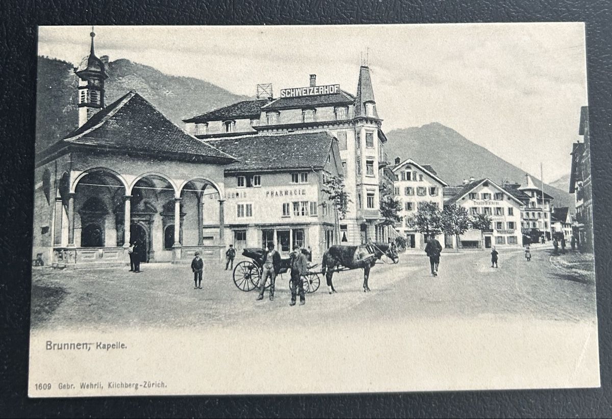 Cartoline postali: Brunnen Kapelle belebt  – Usato da Horw venduto da Tellbub