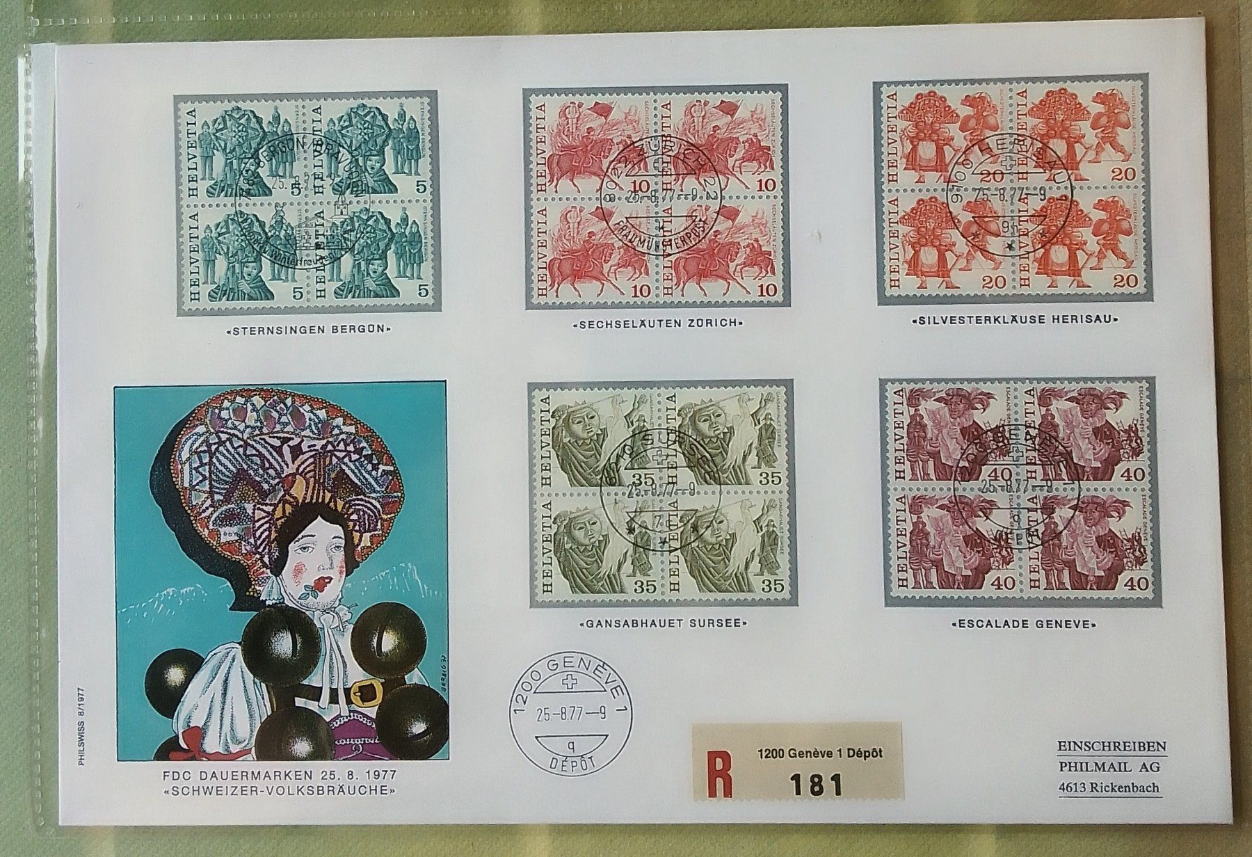 Tutti i francobolli: 4 Grossbriefe 1977 – Usato da Marbach LU venduto da Steinbeck1 3