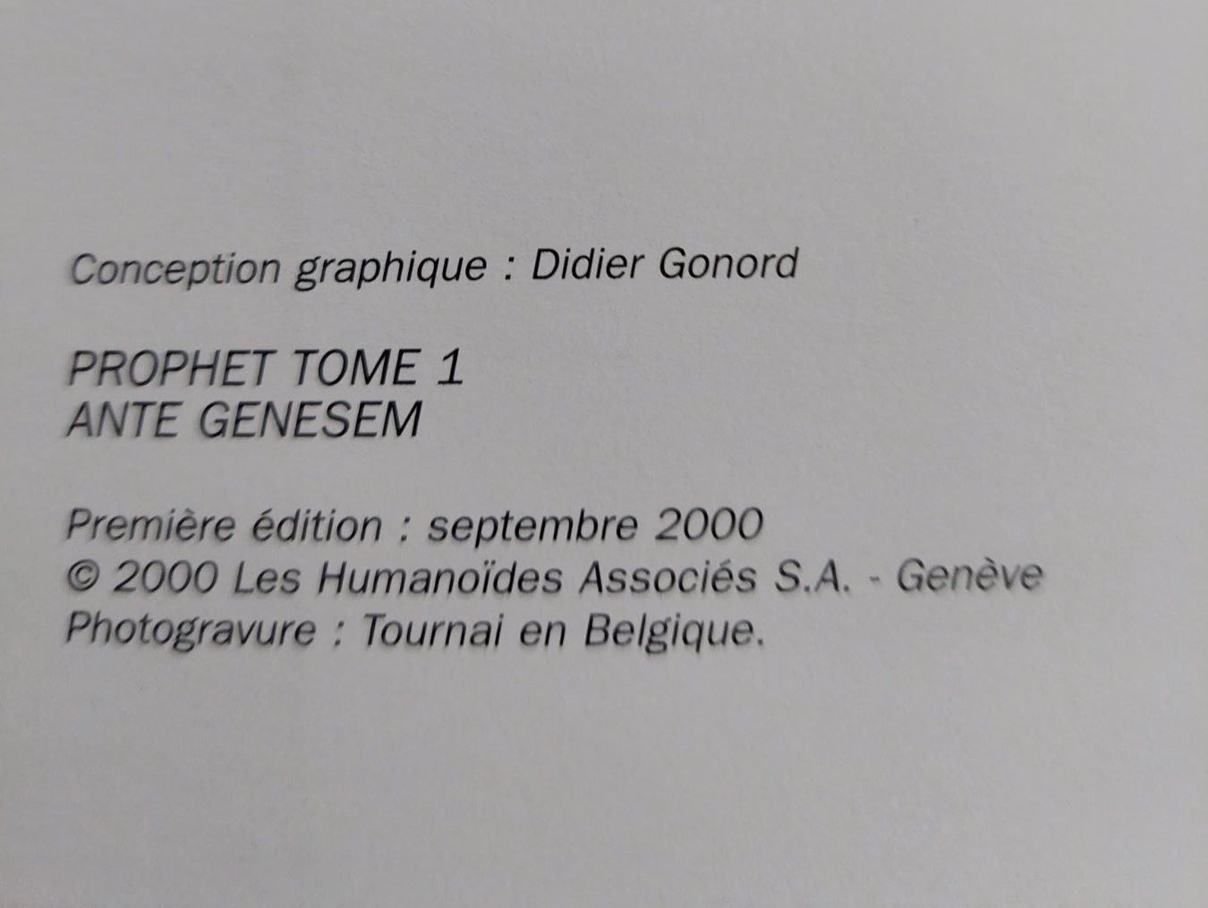 Fumetti: Prophet T.1 Ante Genesem EO 2000 TBE – Usato da Genève venduto da Blu_BD 2