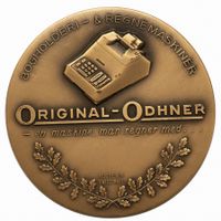 Spiegel / Miroir - Medaille - Original-Odhner Rechenmaschine