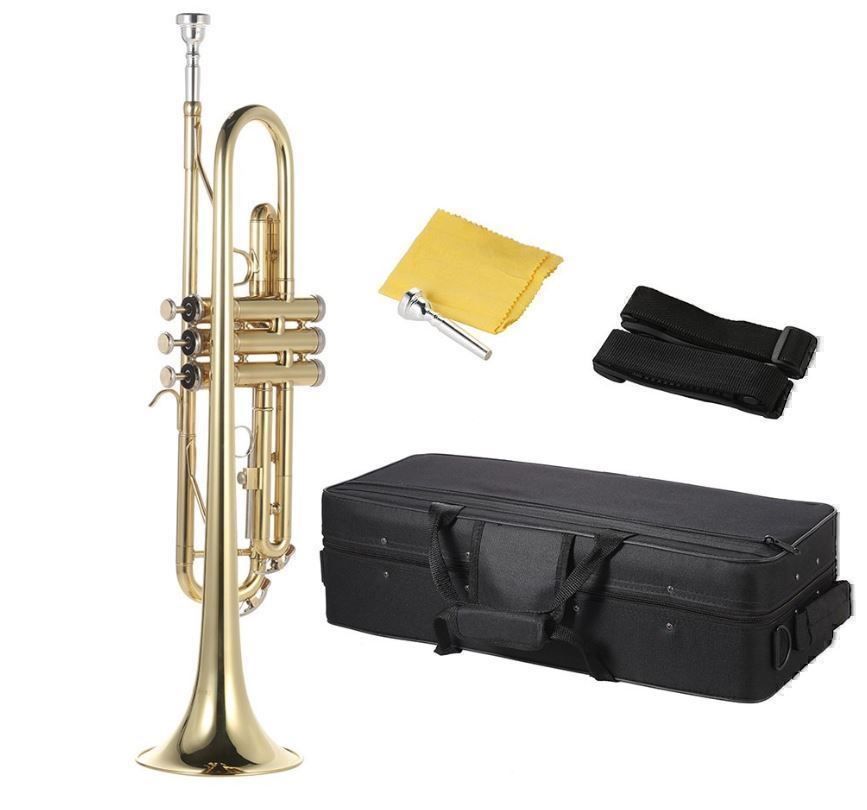 Strumenti musicali: Trompete Bb Flach Messing Gold-gemalt – Nuovo (secondo la descrizione) da Chur venduto da elektronikmarkt 2