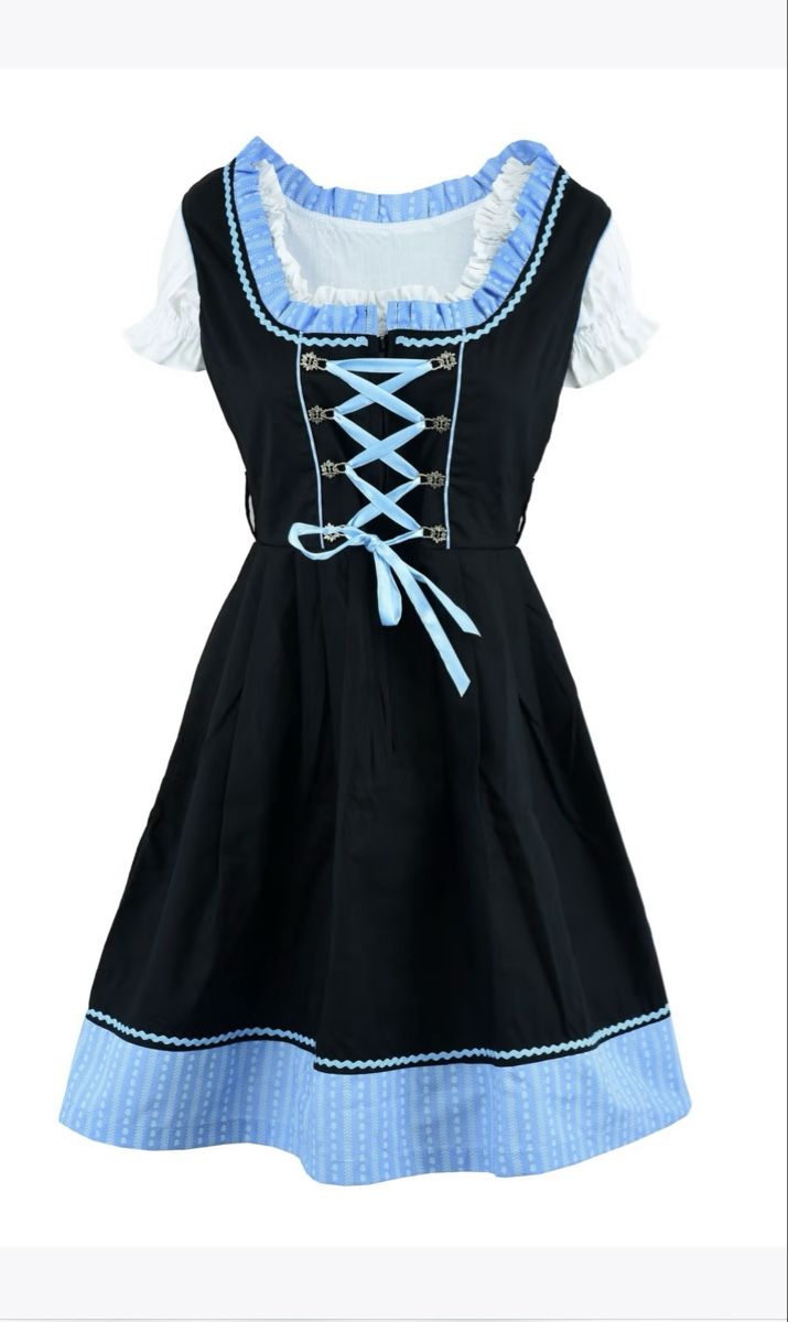 Vestiti: Dirndl, blau, schwarz Grösse 42 – Nuovo e nell'imballaggio originale da Oberwil BL venduto da Petermib 1