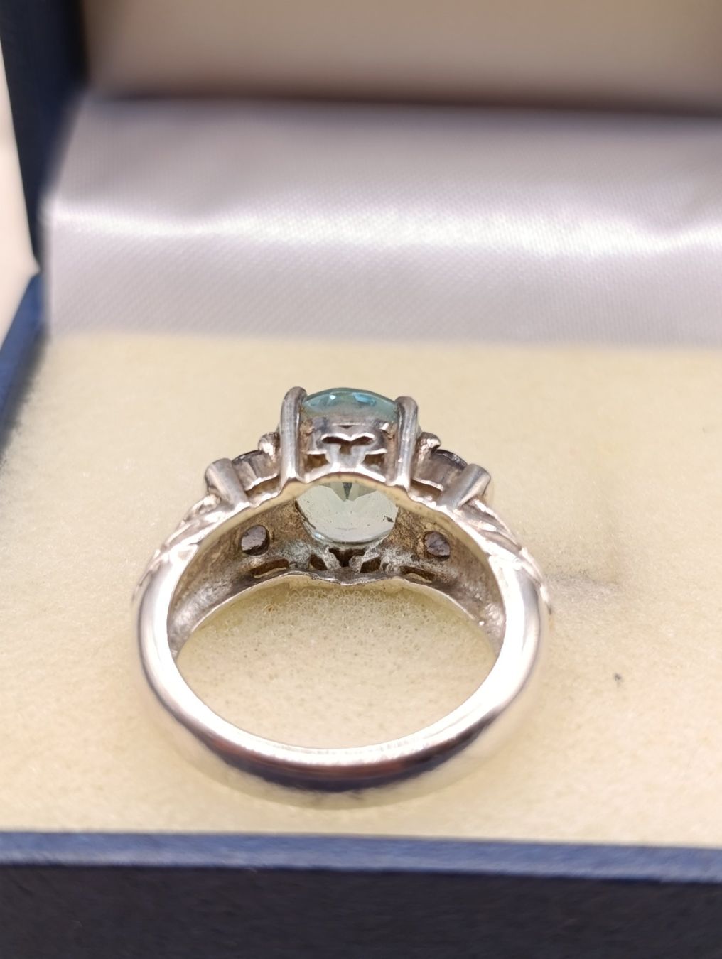 Anelli: Vintage 925er Silber Ring mit Aquamarin und Markasiten Top – Usato da Steffisburg venduto da 1.Schmuckschatulle 7