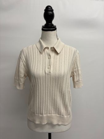 Comptoir des Cotonniers Strickpolo in Beige S Poloshirt