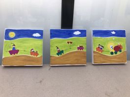 Kinderzimmer Wandbild Zügli auf Leinwand Acryl 30x30cm