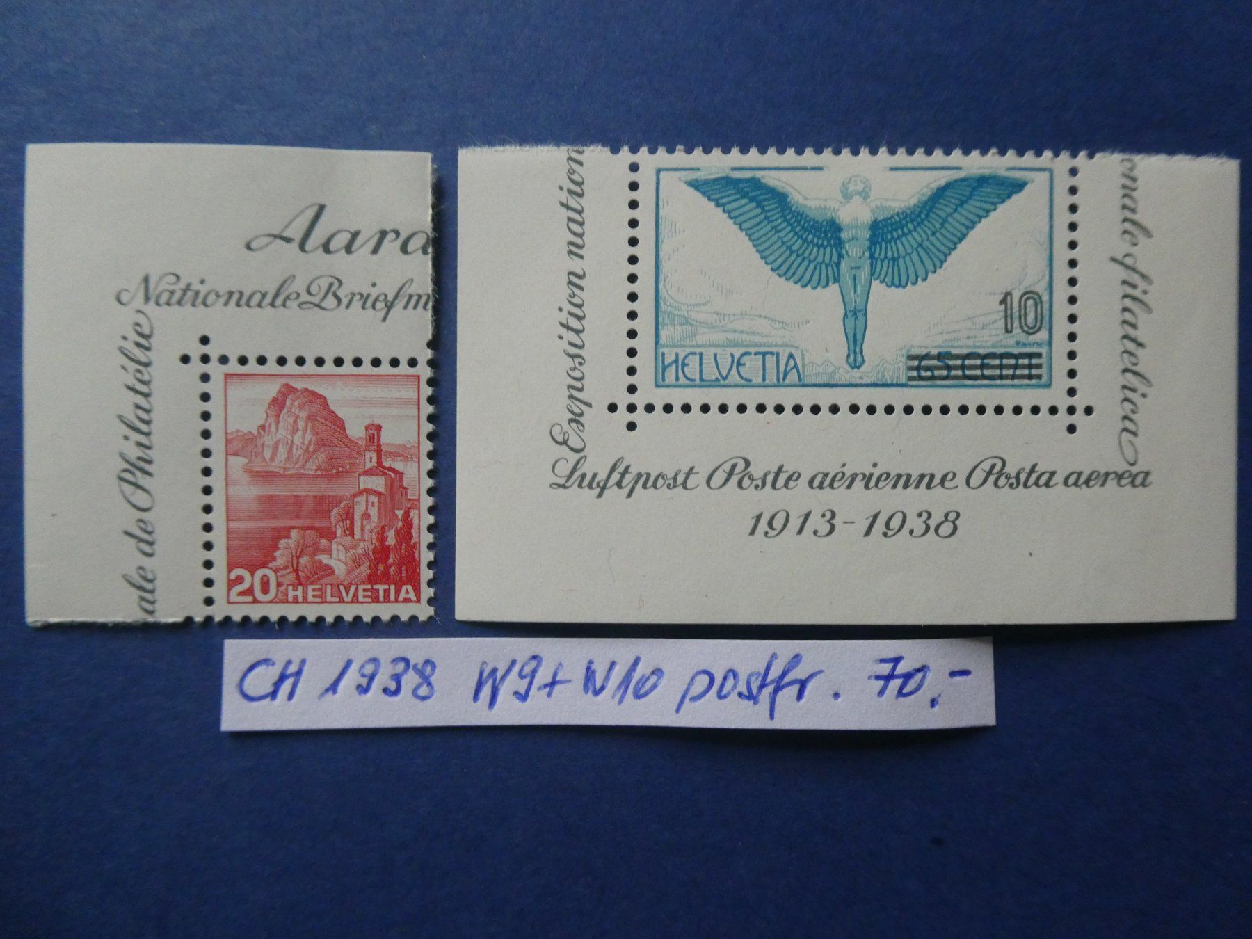 Tutti i francobolli: CH 1938 Nr. W9+W10 postfrisch – Usato da Lausen venduto da Herbamare01