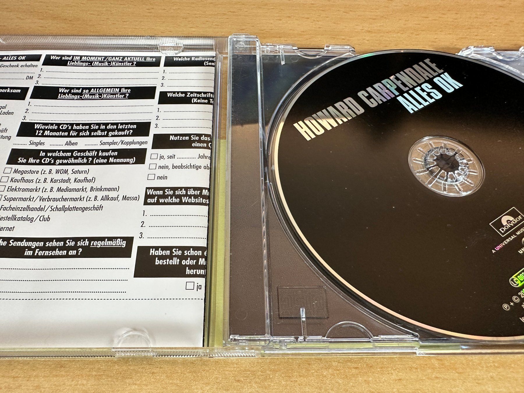 CD: Howard Carpendale – Alles OK – Usato da Rikon im Tösstal venduto da Alpenmutz 2