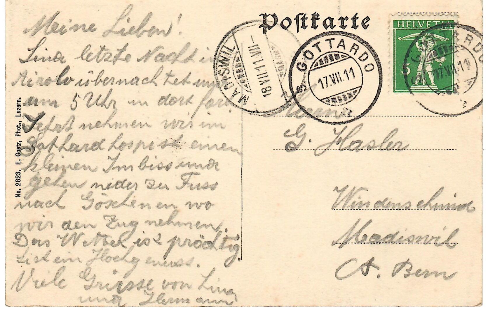 Cartoline postali: Gotthard - Hospiz – Usato da Zweisimmen venduto da jakobsweg 1