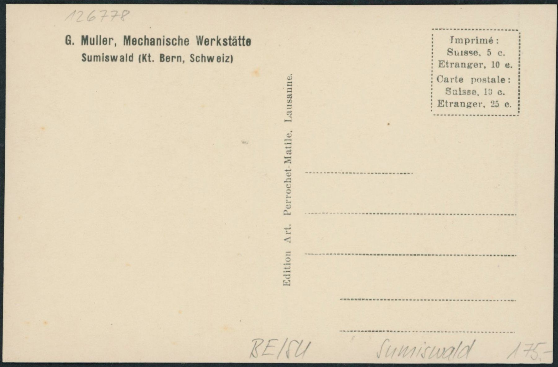 Ansichtskarten: BE Sumiswald – Neu (gemäss Beschreibung) aus Schindellegi von stationary 1