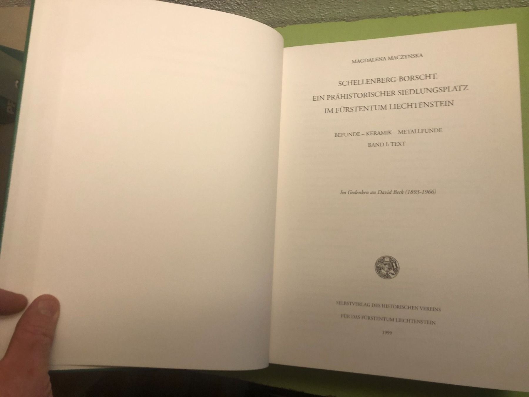 Libri: M. Maczynska: Schellenberg-Borscht. Prähist. Siedlung FL – Usato da Zürich venduto da allp 4