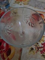2 Vintage Dessertgläser, Fruchtemotiv, Glas