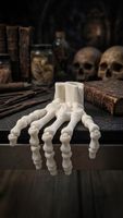 bewegliche Skeletthand: Grusel-Deko - weiss