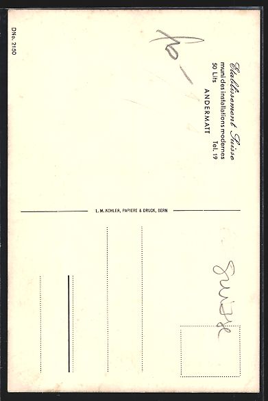 Cartoline postali: Andermatt, Central Hotel Schweizerhof mi – Usato da Berlin venduto da bartko-reher 1