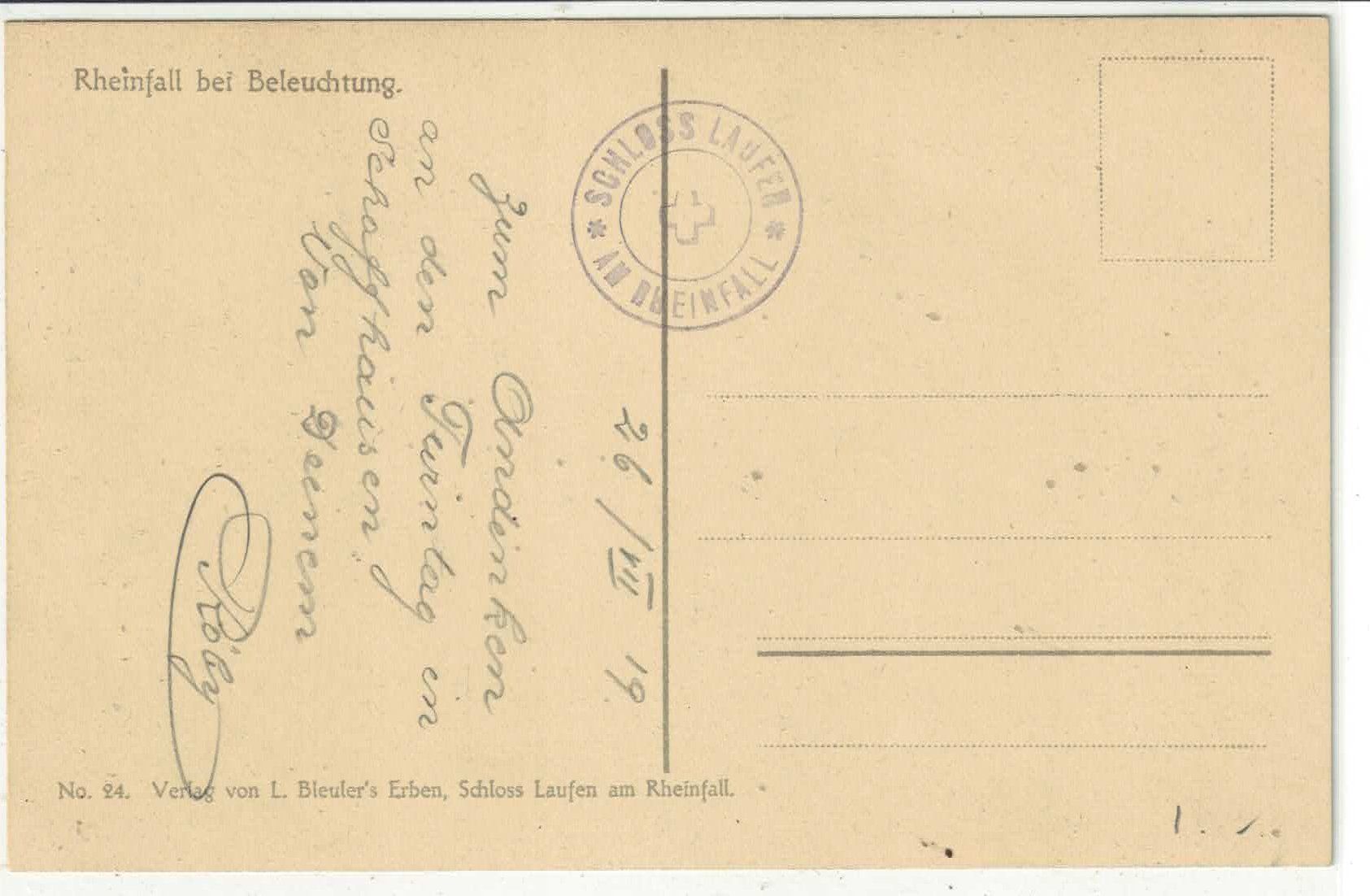 Cartoline postali: Rheinfall bei Beleuchtung - Litho – Usato da Ettingen venduto da Kartenplanet 1