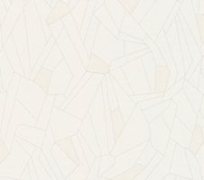 1 x Geometrische Tapete, Weiss-Beige, modern