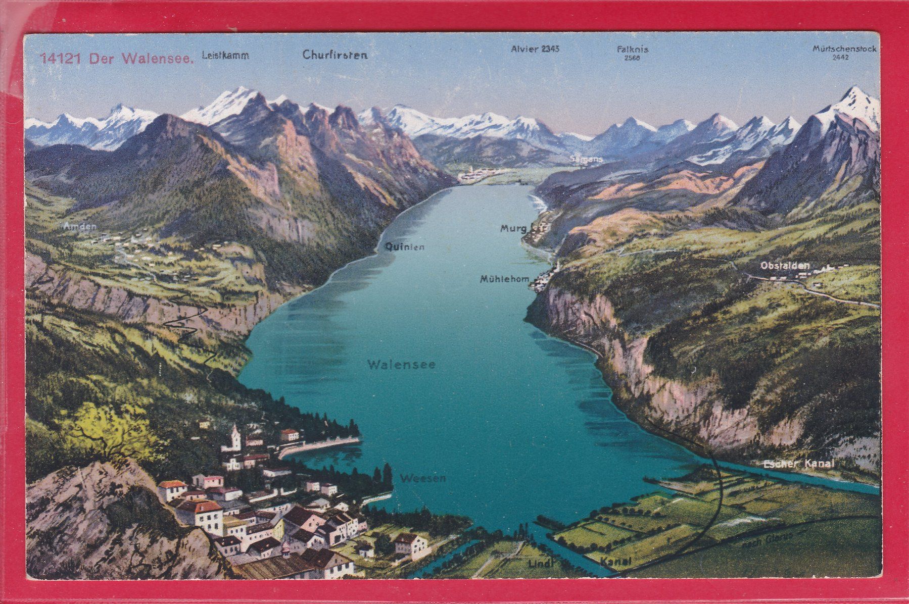 Cartoline postali: DER WALENSEE (PANORAMA) – Usato da Oberrieden venduto da Gebirgsstelze