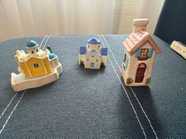 Petites Maisons Décoratives Style Santorini, Ensemble 3