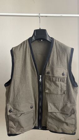 Vintage Outdoor Utility Weste Safari Angler Jagd Oliv Gr. L 