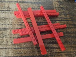 lego 2465 lot de 8 pièces Red Brick 1 x 16